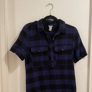 Blue and Black Flannel Dress